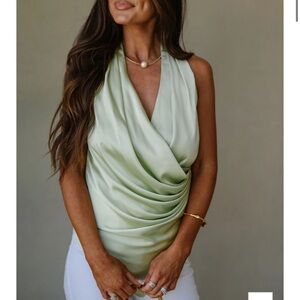 Elegant Sage wrap halter